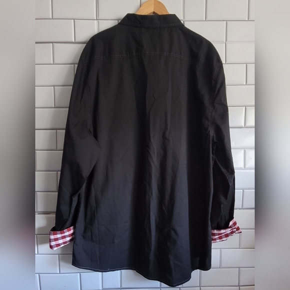 Tranquility Mayhem Mens Black Long Sleeve Button Down Front Casual Dress Shirt P - Picture 3 of 5
